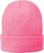 Port & Company CP90L Fleece-Lined Knit Cap with Cuff - Neon Pink Glo - Hot Pink / One Size Fits Most