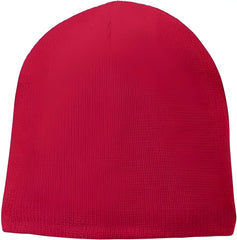 Port & Company CP91L Fleece Lined Beanie Cap Athletic Red Red / One Size Fits Most