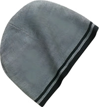 Port & Company CP93 Fine Knit Skull Cap with Stripes - Athletic Oxford Black - Dark Gray Black / One Size Fits Most