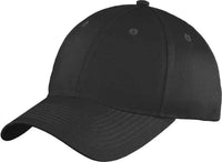 Port & Company YC914 Youth Six-Panel Unstructured Twill Cap - Black - Black / One Size Fits Most