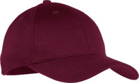 Port & Company YCP80 Youth Six Panel Twill Cap Maroon Maroon / One Size Fits Most