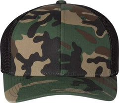 Richardson 110 Fitted Trucker with R Flex Caps Army Camo Black