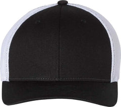 Richardson 110 Fitted Trucker with R-Flex Caps - Black White