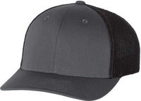 Richardson 110 Fitted Trucker with R-Flex Caps - Charcoal Black - Dark Gray Black / SM-MD