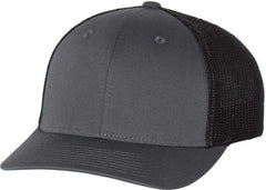 Richardson 110 Fitted Trucker with R-Flex Caps - Charcoal Black - Dark Gray Black / SM-MD