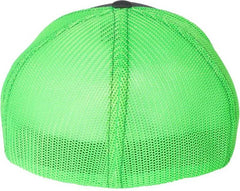 Richardson 110 Fitted Trucker with R-Flex Caps - Charcoal Neon Green