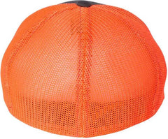 Richardson 110 Fitted Trucker with R Flex Caps Charcoal Neon Orange