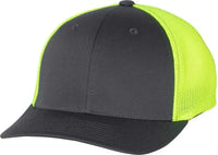 Richardson 110 Fitted Trucker with R-Flex Caps - Charcoal Neon Yellow - Dark Gray Yellow / SM-MD