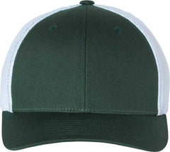 Richardson 110 Fitted Trucker with R Flex Caps Dark Green White