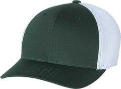 Richardson 110 Fitted Trucker with R Flex Caps Dark Green White Forest White / SM MD