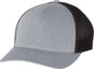 Richardson 110 Fitted Trucker with R-Flex Caps - Heather Gray Black - Gray Black / SM-MD