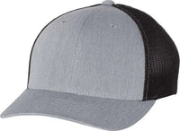 Richardson 110 Fitted Trucker with R-Flex Caps - Heather Gray Black - Gray Black / SM-MD