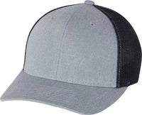 Richardson 110 Fitted Trucker with R-Flex Caps - Heather Gray Navy - Gray Navy / SM-MD