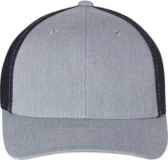 Richardson 110 Fitted Trucker with R Flex Caps Heather Gray Navy