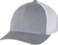 Richardson 110 Fitted Trucker with R-Flex Caps - Heather Gray White - Gray White / SM-MD