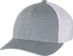 Richardson 110 Fitted Trucker with R-Flex Caps - Heather Gray White - Gray White / SM-MD