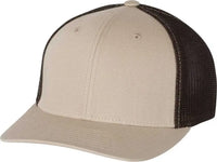 Richardson 110 Fitted Trucker with R-Flex Caps - Khaki Coffee - Khaki Coffee / LG-XL