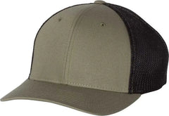 Richardson 110 Fitted Trucker with R-Flex Caps - Loden Black - Dark Gray Black / SM-MD