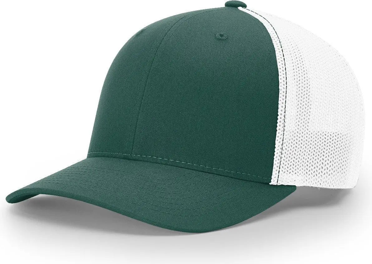 Richardson 110 R-Flex Trucker Cap - Dark Green White - Forest White / LG-XL