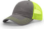 Richardson 111 Garment Washed Trucker Cap - Charcoal Neon Yellow - Dark Gray Yellow / OSFM