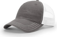 Richardson 111 Garment Washed Trucker Cap - Charcoal White - Dark Gray White / OSFM