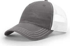 Richardson 111 Garment Washed Trucker Cap - Charcoal White - Dark Gray White / OSFM