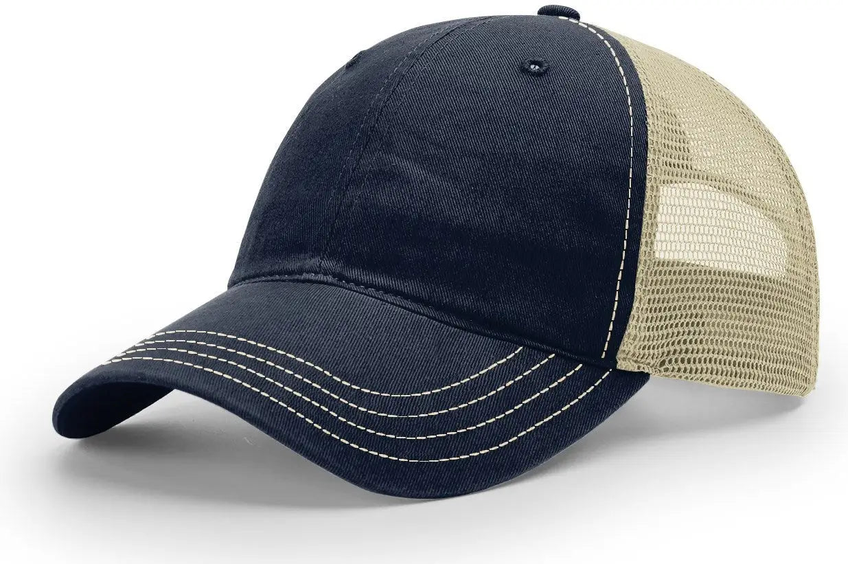 Richardson 111 Garment Washed Trucker Cap - Navy Khaki - Navy Khaki / OSFM