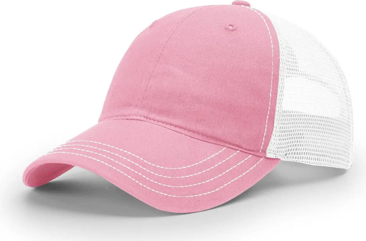 Richardson 111 Garment Washed Trucker Cap - Pink White - Pink White / S