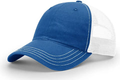 Richardson 111 Garment Washed Trucker Cap - Royal White - Royal White / OSFM