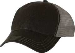 Richardson 111 Garment-Washed Trucker Caps - Black Charcoal - Black Dark Gray / OSFM