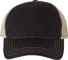 Richardson 111 Garment-Washed Trucker Caps - Black Khaki - Black Khaki / OSFM