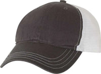 Richardson 111 Garment-Washed Trucker Caps - Charcoal White - Dark Gray White / OSFM