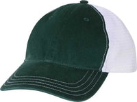 Richardson 111 Garment-Washed Trucker Caps - Dark Green White - Forest White / OSFM