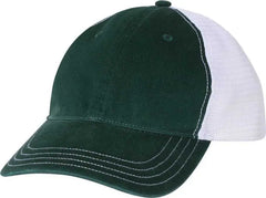 Richardson 111 Garment-Washed Trucker Caps - Dark Green White - Forest White / OSFM