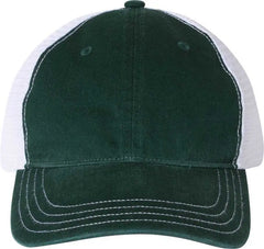 Richardson 111 Garment-Washed Trucker Caps - Dark Green White - Forest White / OSFM