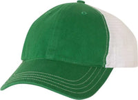 Richardson 111 Garment-Washed Trucker Caps - Kelly White - Kelly White / OSFM