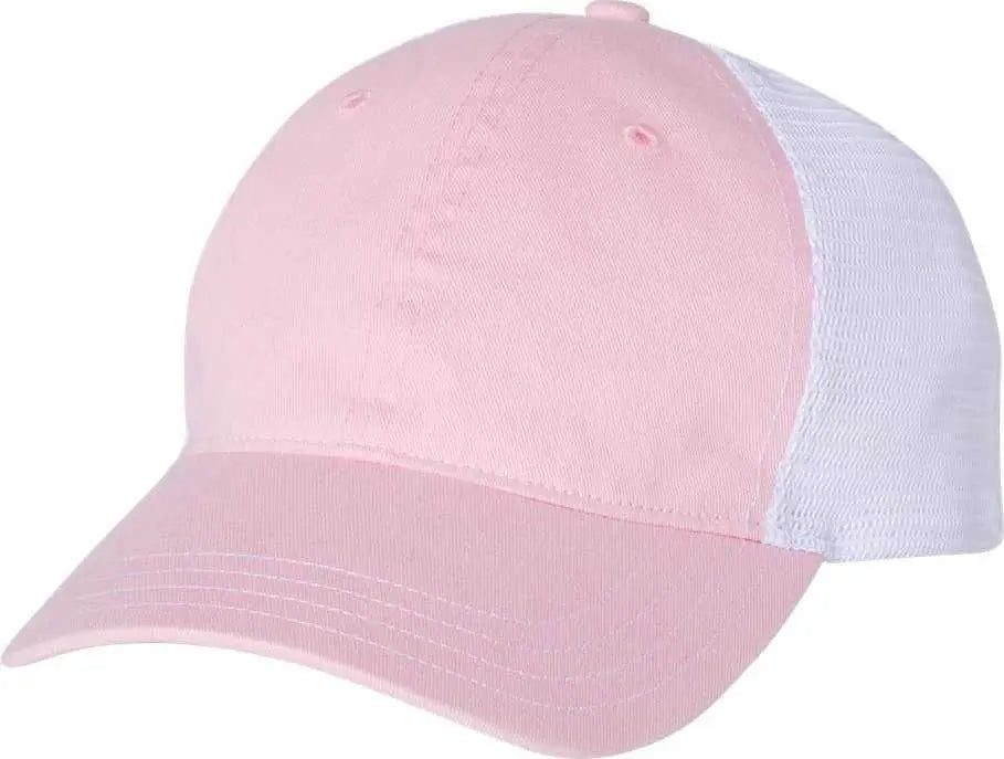 Richardson 111 Garment-Washed Trucker Caps - Pink White - Pink White / SM