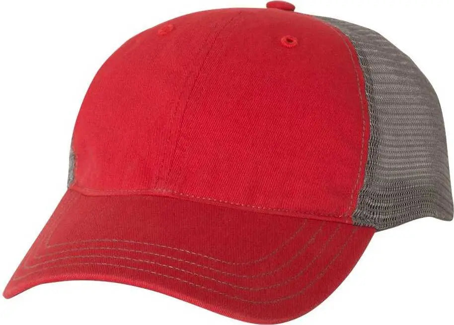 Richardson 111 Garment-Washed Trucker Caps - Red Charcoal - Red Dark Gray / OSFM