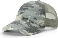 Richardson 111P Garment Washed Printed Trucker Cap - Digital Camo Light Green - Digital Camo Light Green / OSFM