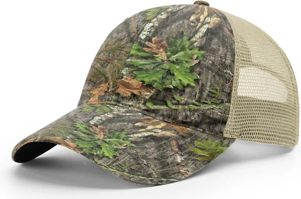 Richardson 111P Garment Washed Printed Trucker Cap - Mossy Oak Khaki - Mossy Oak Khaki / OSFM