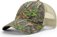 Richardson 111P Garment Washed Printed Trucker Cap - Mossy Oak Khaki - Mossy Oak Khaki / OSFM