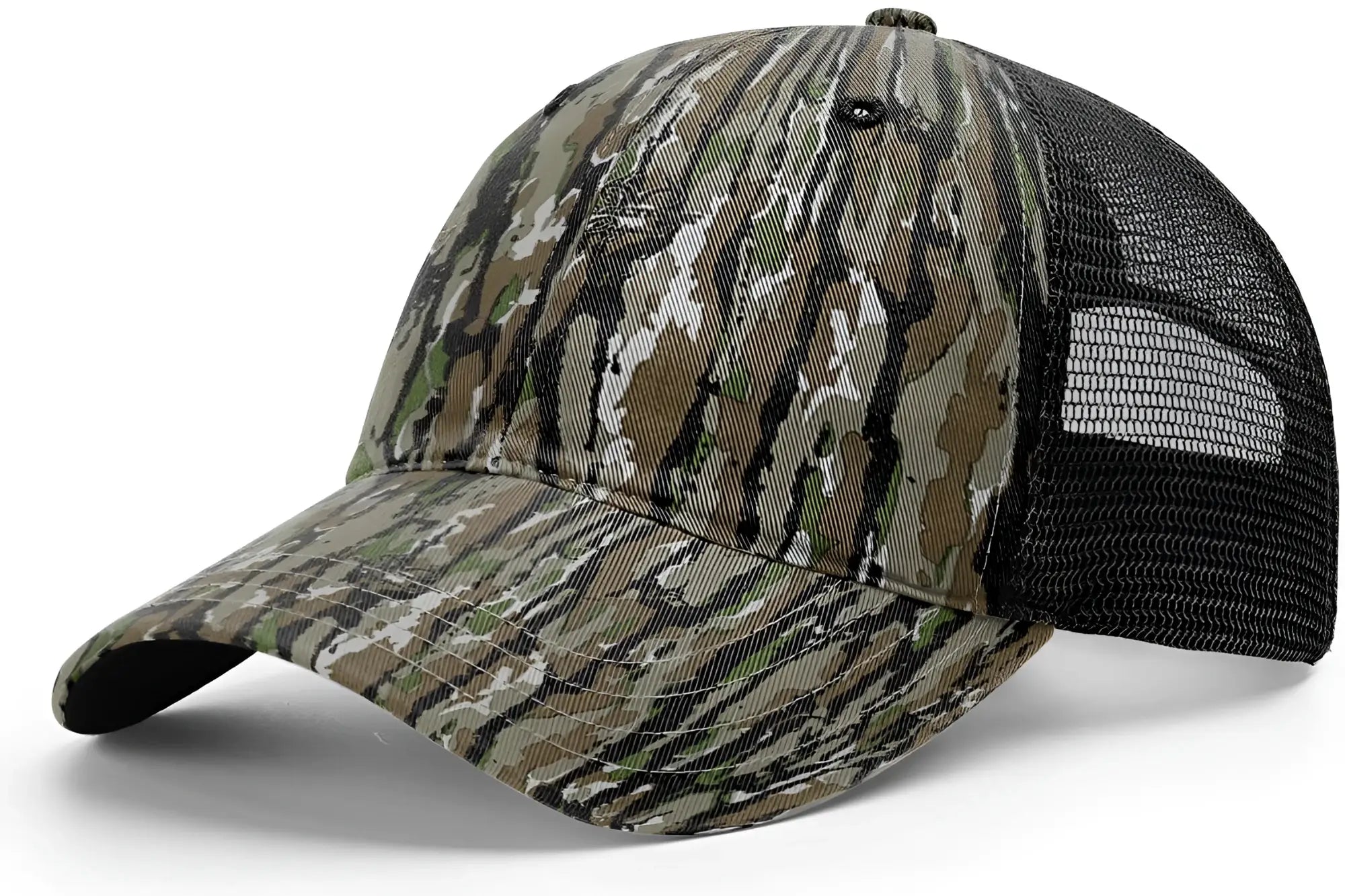 Richardson 111P Garment Washed Printed Trucker Cap - Realtree Original Black - Realtree Original Black / OSFM