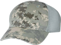 Richardson 111P Washed Printed Trucker Caps - Military Digital Camo Light Green - Olive / OSFM