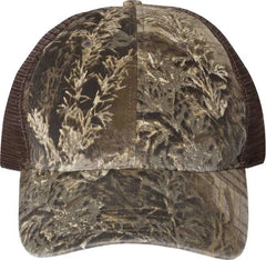Richardson 111P Washed Printed Trucker Caps Realtree Max 1 Brown Realtree Brown / OSFM