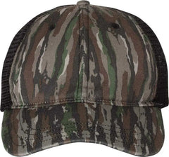 Richardson 111P Washed Printed Trucker Caps - Realtree Original Black - Realtree Black / OSFM