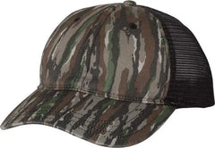 Richardson 111P Washed Printed Trucker Caps - Realtree Original Black - Realtree Black / OSFM