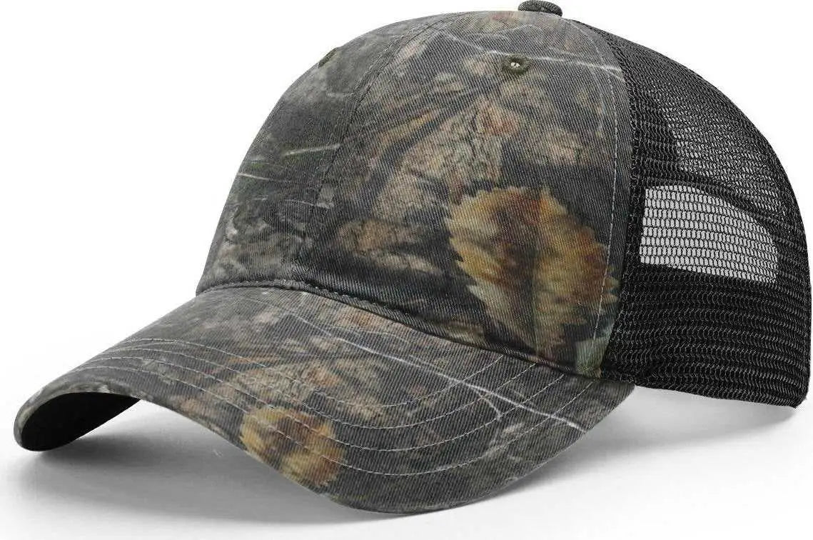 Richardson 111P Washed Printed Trucker Caps Shadow Grass Habitat Brown Mossy Oak Brown / OSFM