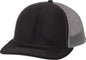 Richardson 112 Snapback Trucker Caps - Black Charcoal - Black Dark Gray / SM