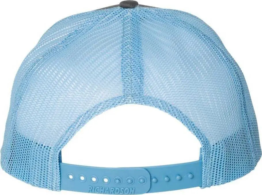 Richardson 112 Snapback Trucker Caps - Charcoal Columbia Blue - Dark Gray Columbia Blue / OSFM