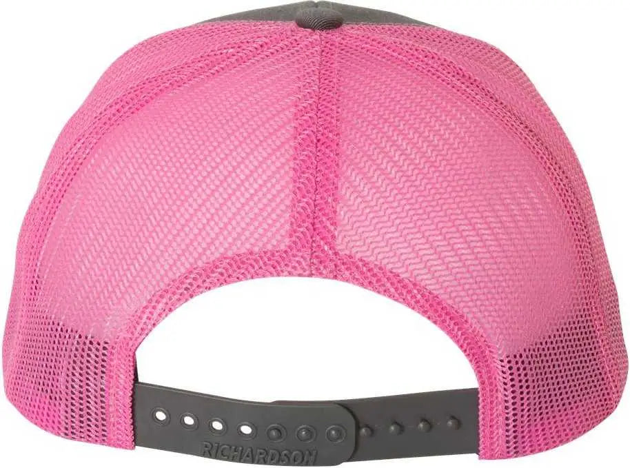 Richardson 112 Snapback Trucker Caps - Charcoal Neon Pink - Dark Gray Pink / OSFM